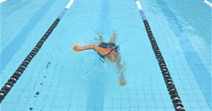 Lap swimming in a lane